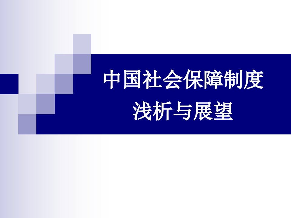 序言中国社会保障制度(研究生)