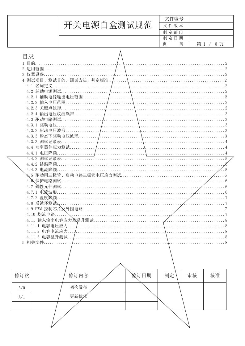 开关电源白盒测试规范