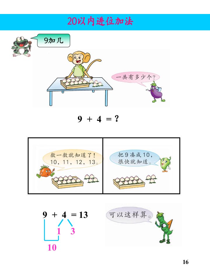 培智数学第九册20以内的进位加法教学文稿