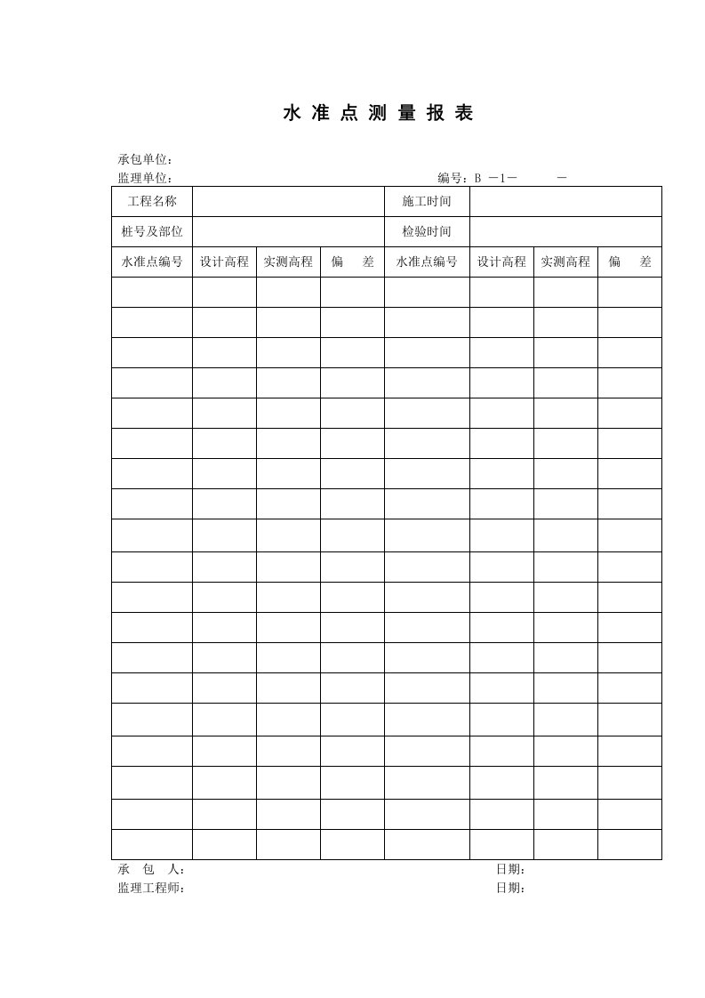 公路工程表格