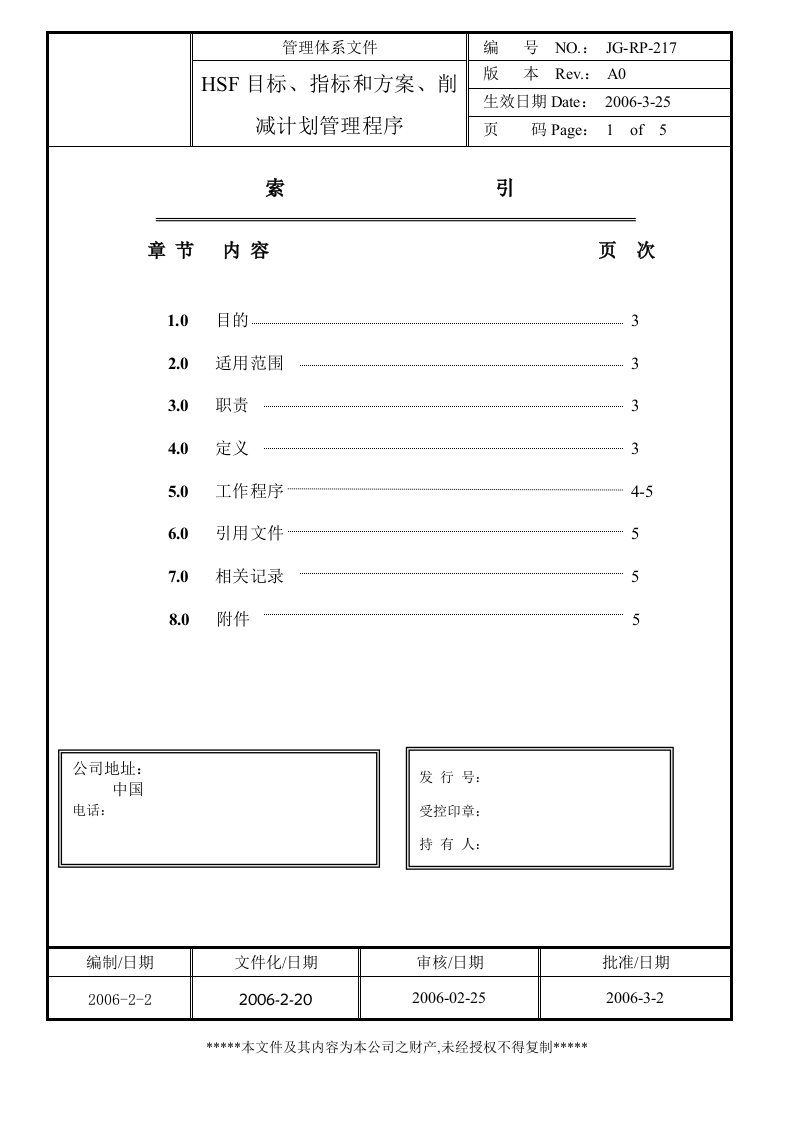 JG-RP-217ROHS部管目标指标和方案削减计划管理程序