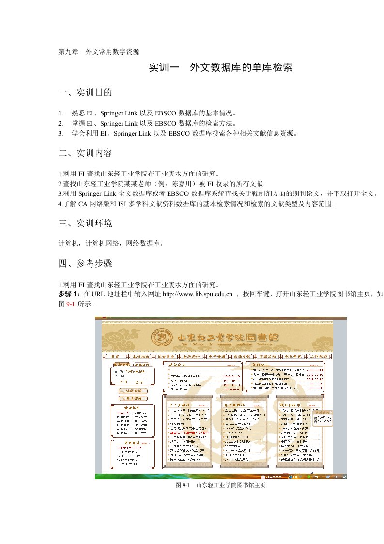 第九章外文数字资源实训一