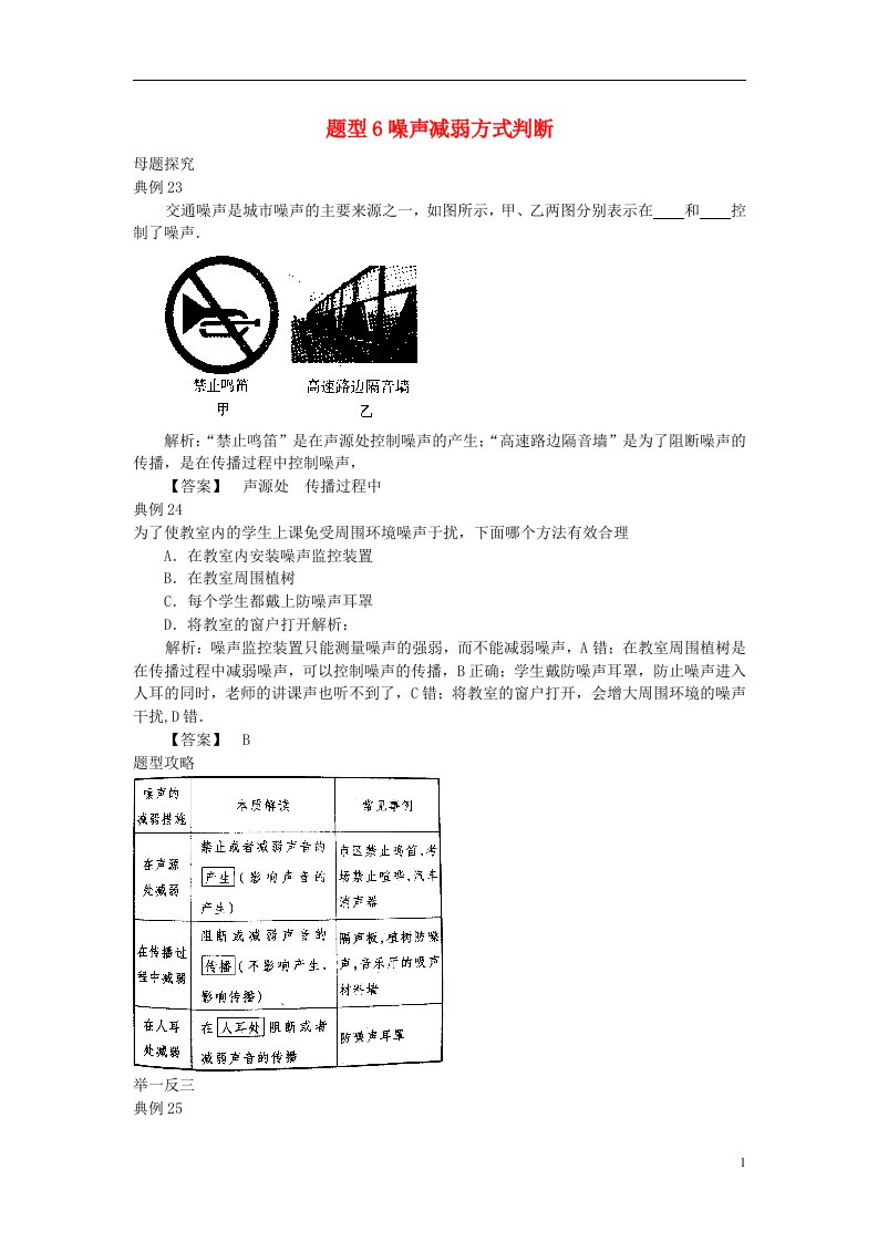 中考物理试题调研