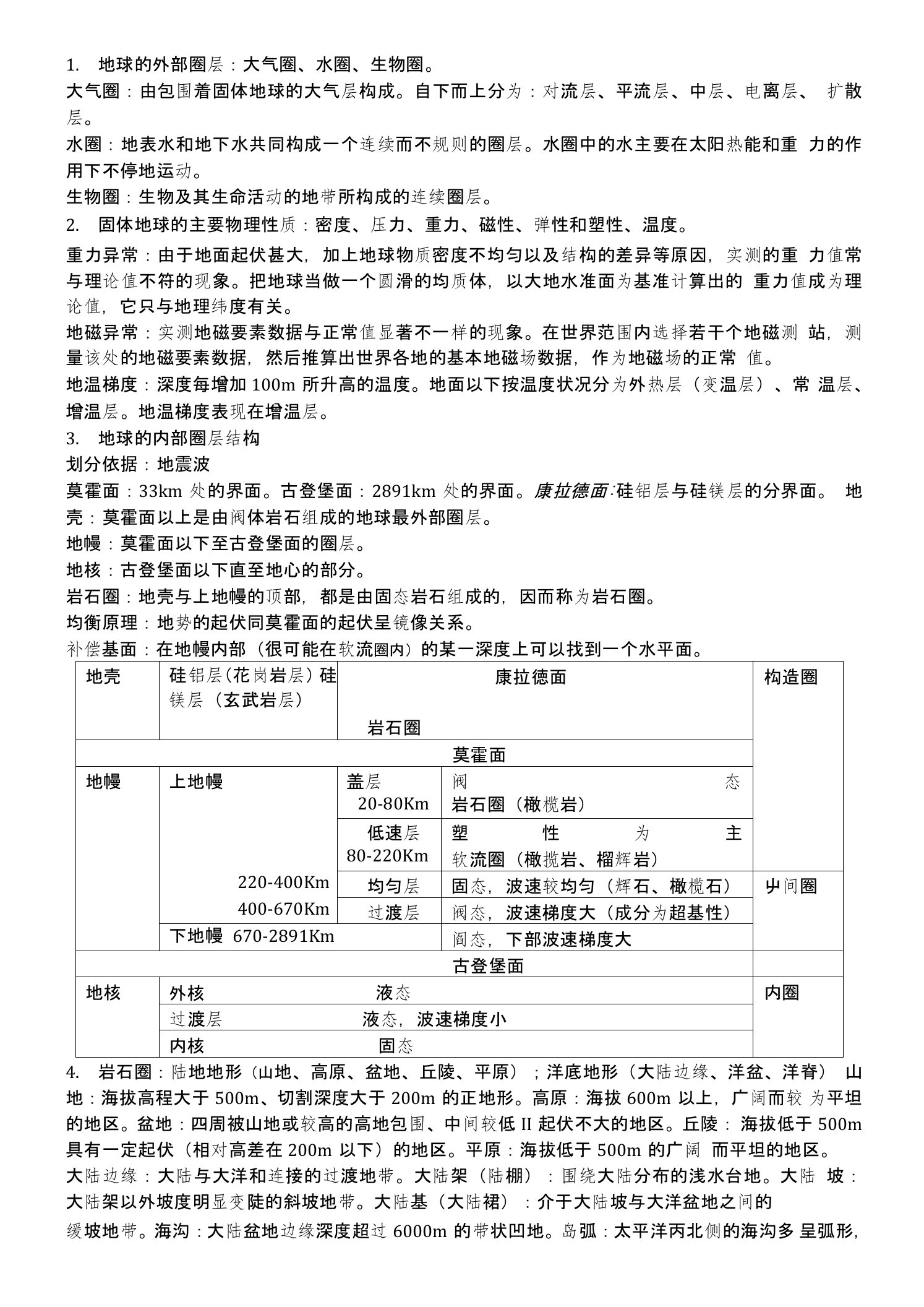 地质学概论复习重点