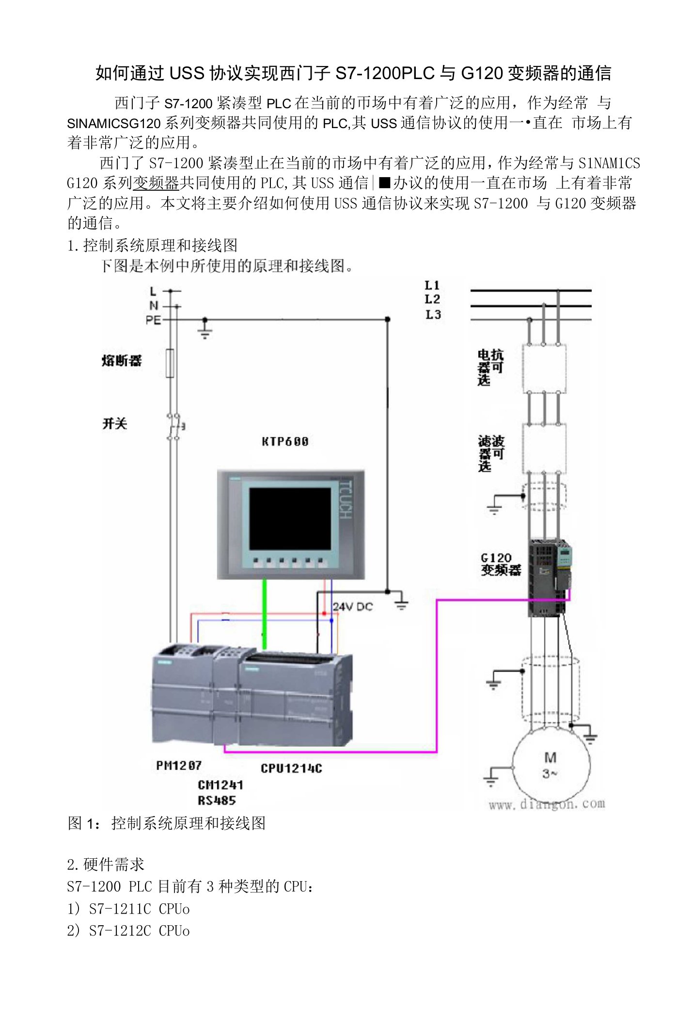 如何通过USS协议实现西门子S7-1200PLC与G120变频器的通信