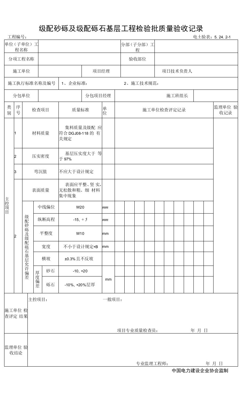 5.24.2-1级配砂砾及级配砾石基层工程检验批质量验收记录（1）0001