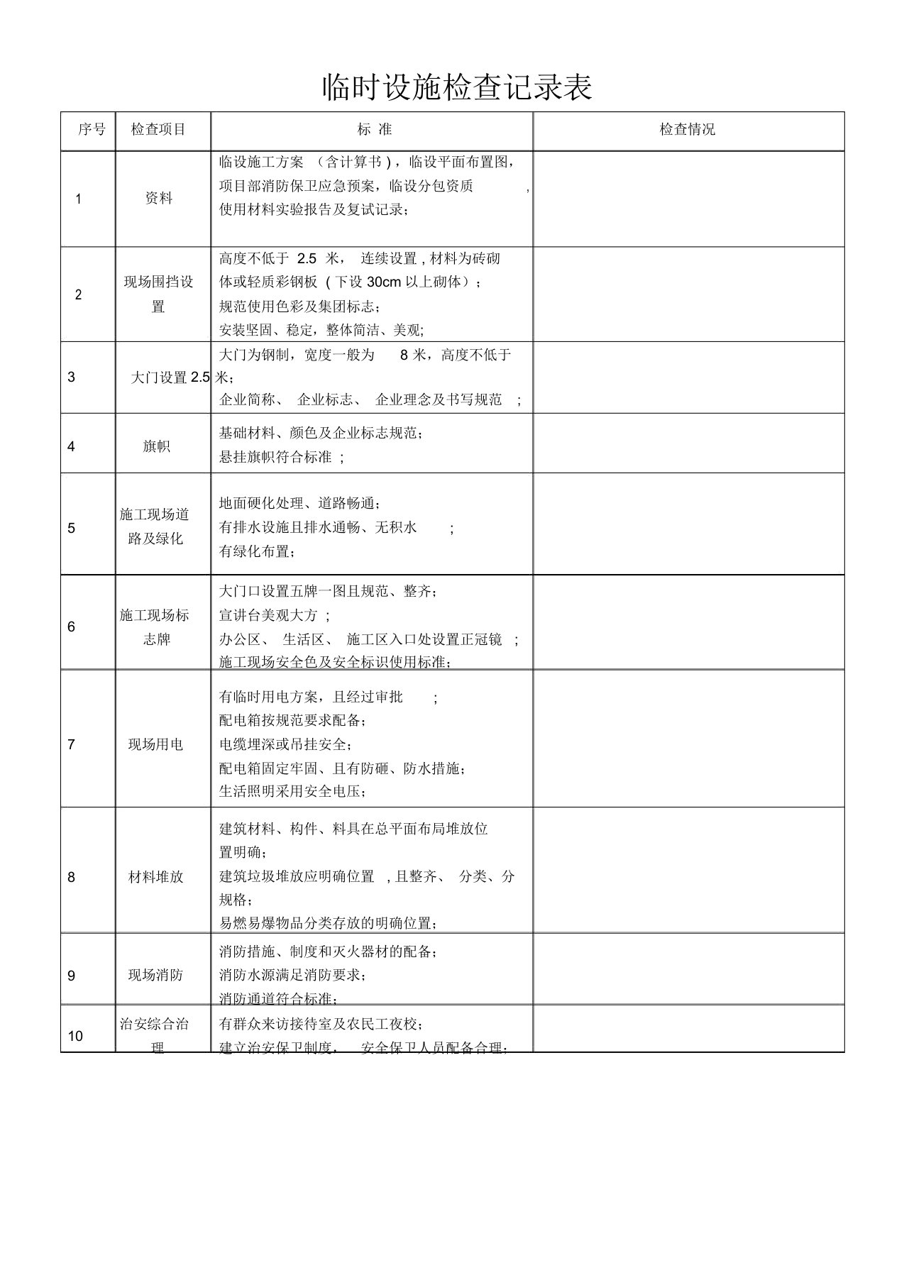 临时设施检查表(1)