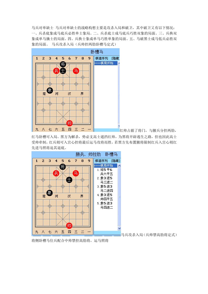 详解马兵对单缺士