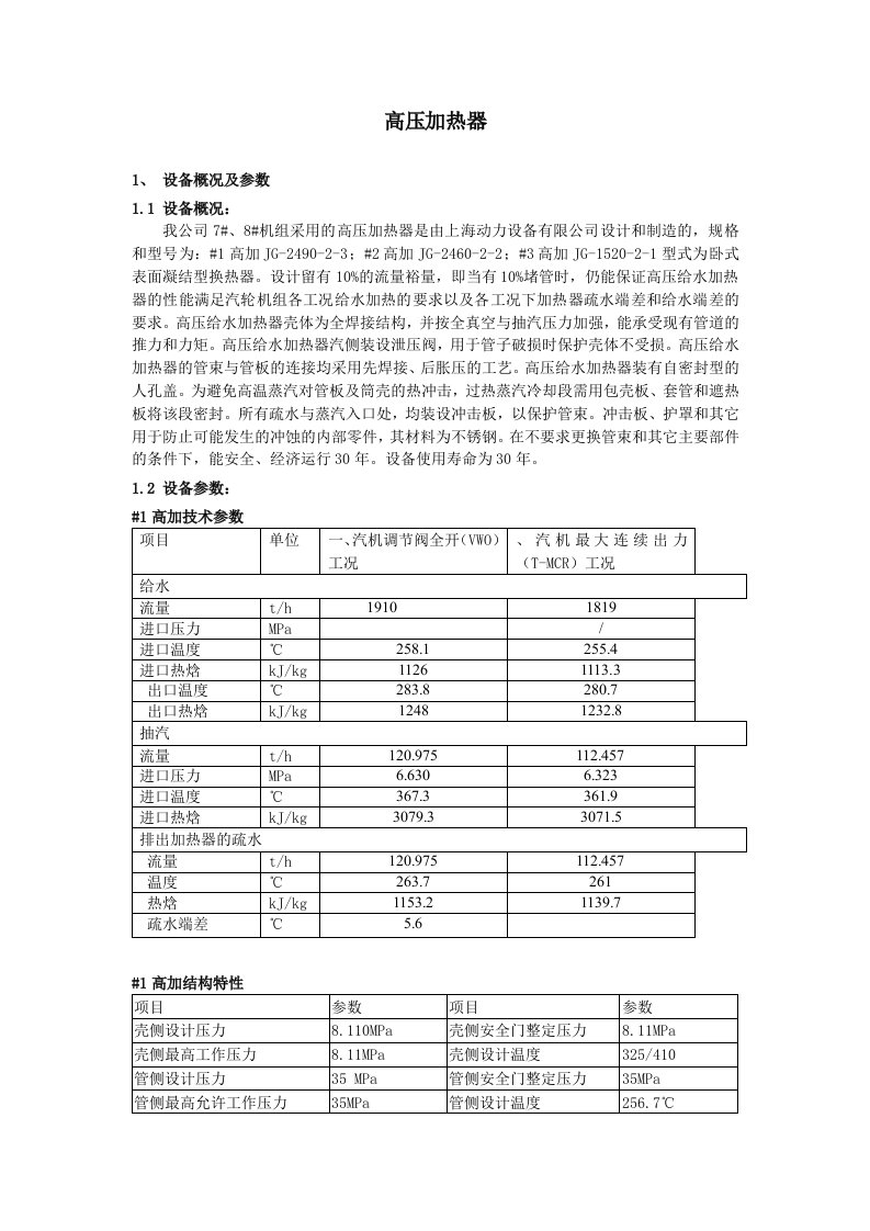 高压加热器检修规程