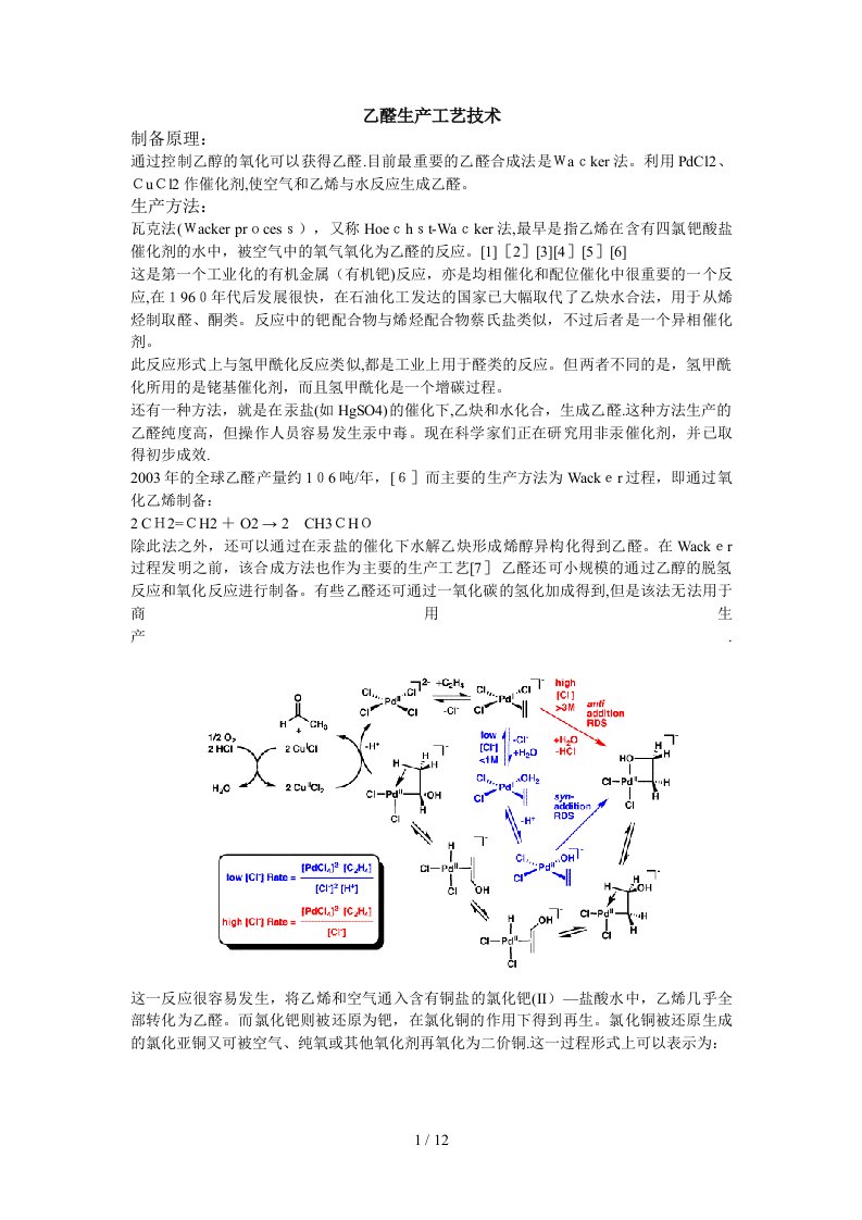 乙醛生产工艺技术(1)