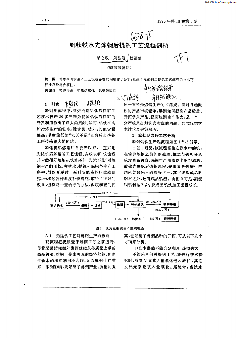 钒钛铁水先炼钢后提钒工艺流程剖析