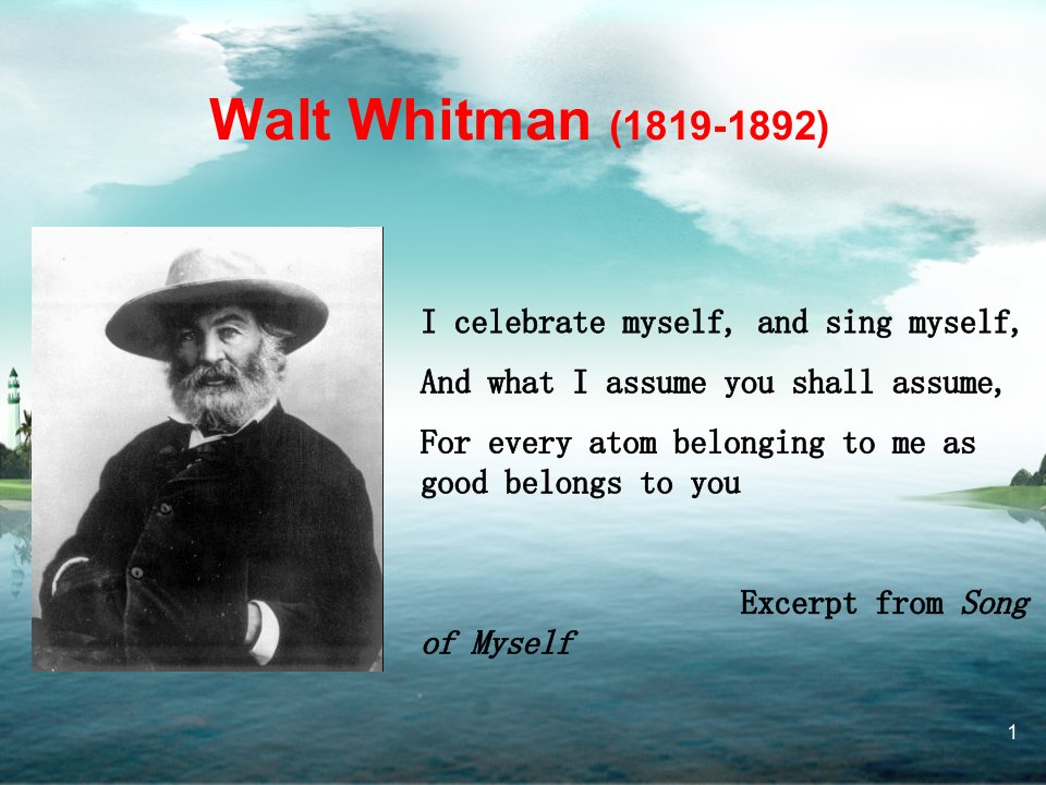 Walt-Whitman--沃尔特·惠特曼-英美文学综述ppt课件