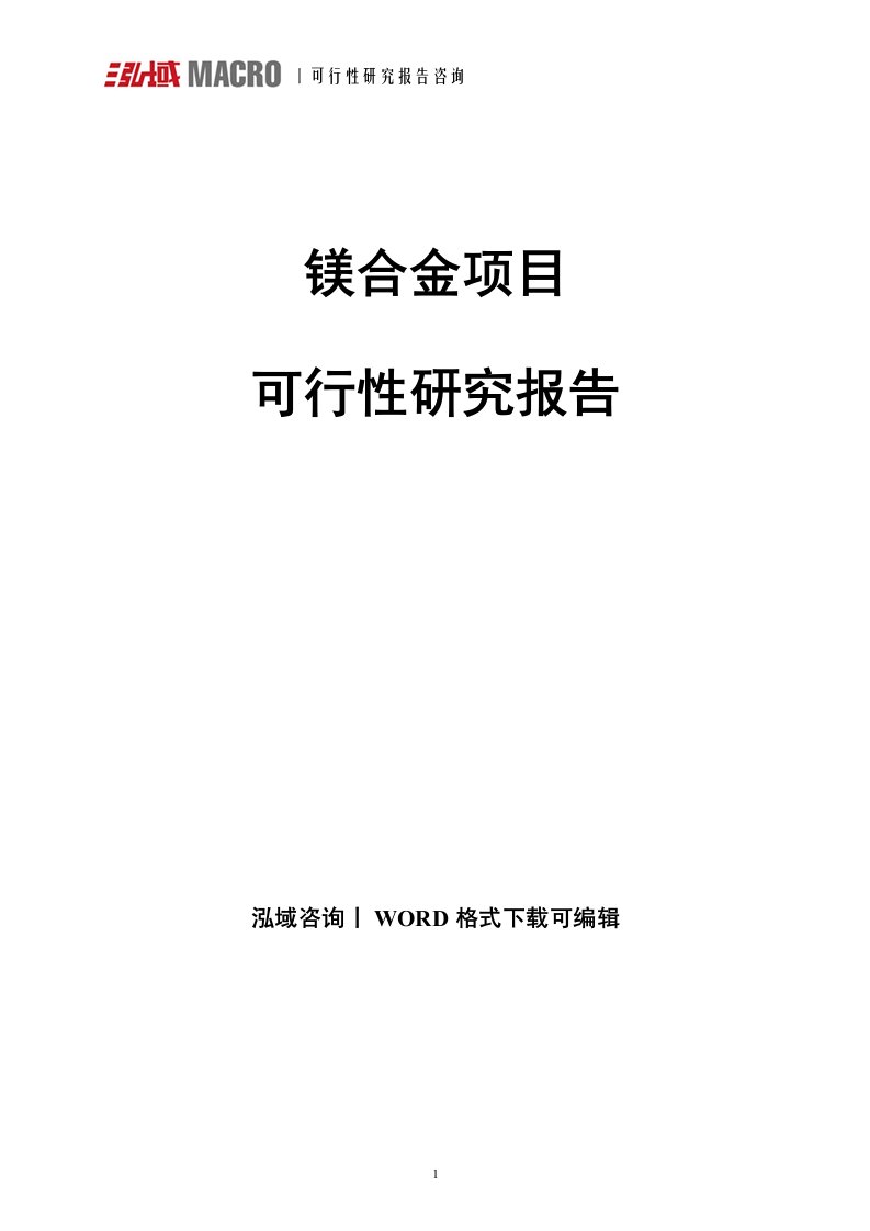 镁合金可行性研究报告