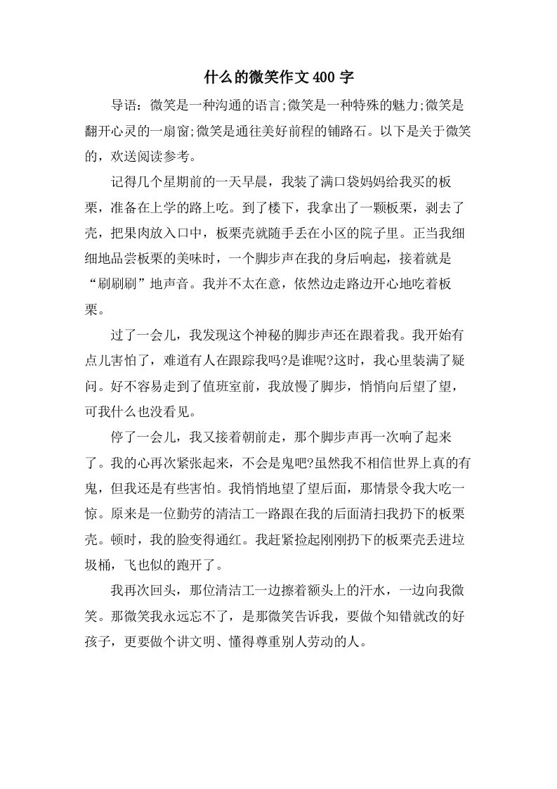 什么的微笑作文400字