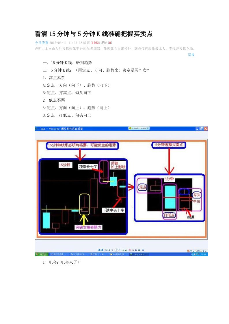 看清15分钟与5分钟K线准确把握买卖点资料