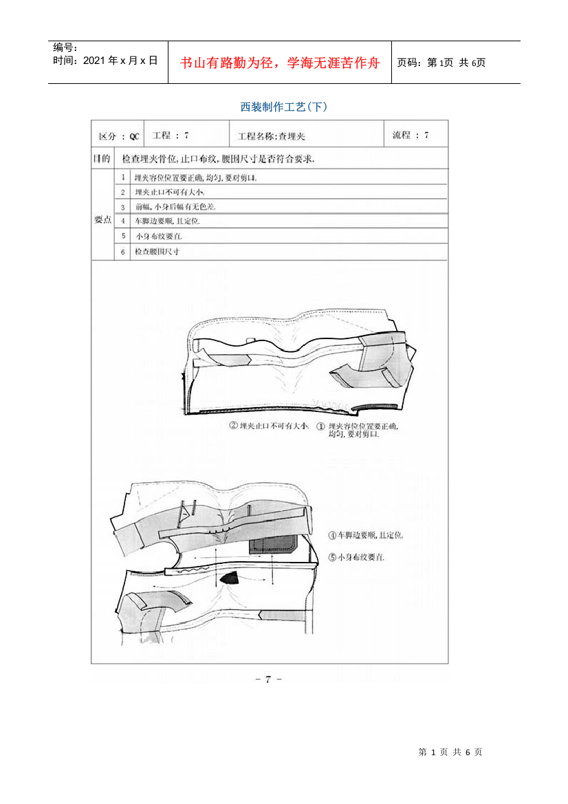 西服质量检验标准1