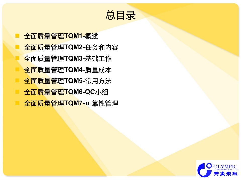 精选全面质量管理课程TQM