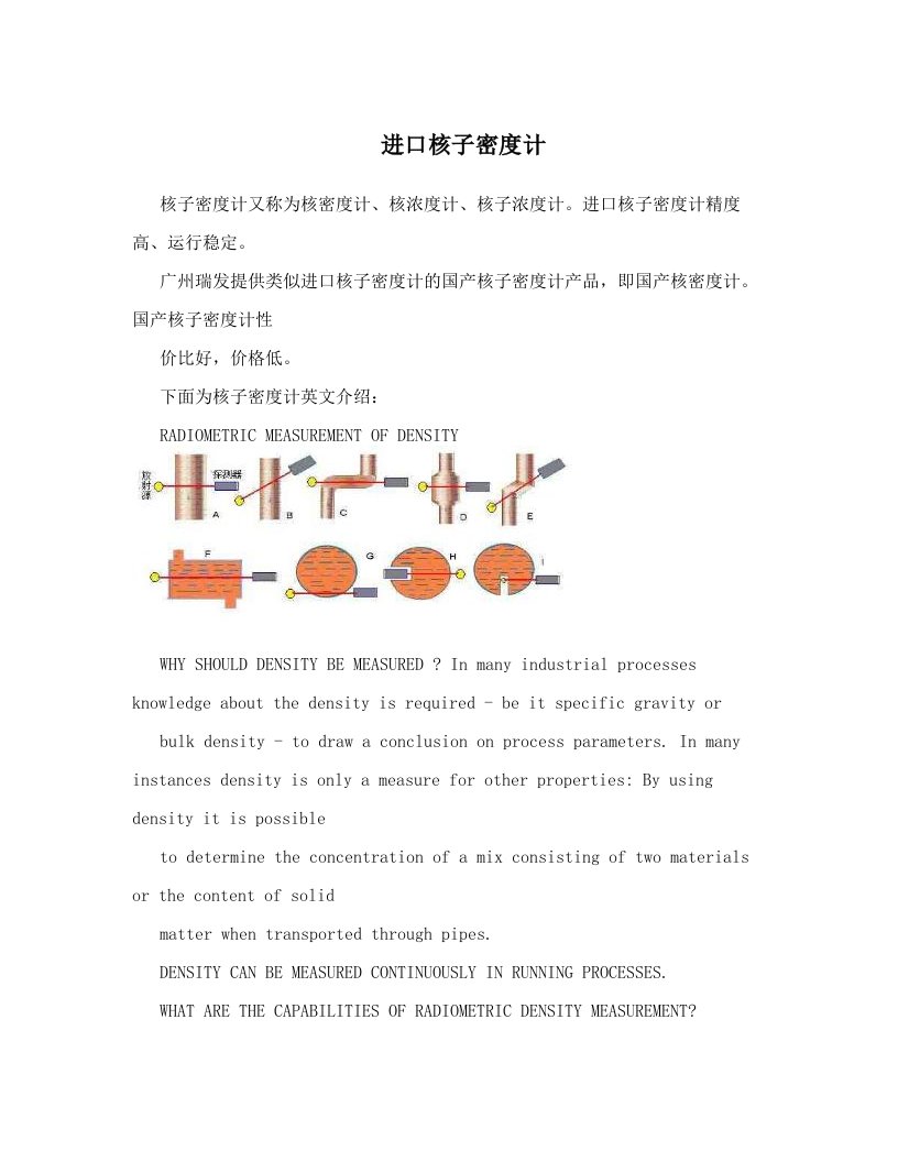 进口核子密度计