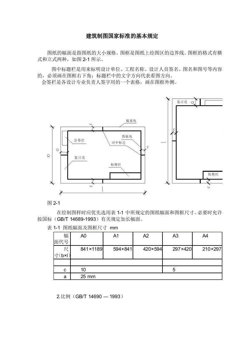 建筑工程管理-建筑制图国家标准的基本规定