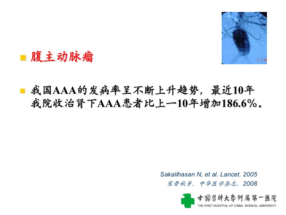 腹主动脉瘤的诊治30年回顾课件2