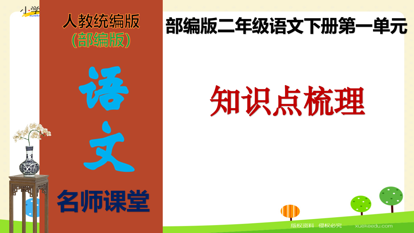 二年级语文下册第一单元知识点梳理(教案ppt幻灯片版本)