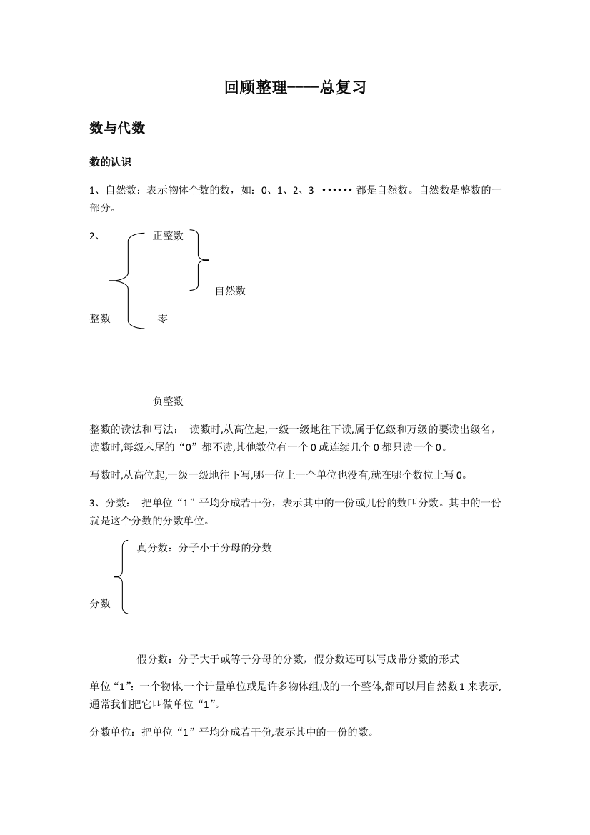 青岛版五四制五年级毕业总复习资料