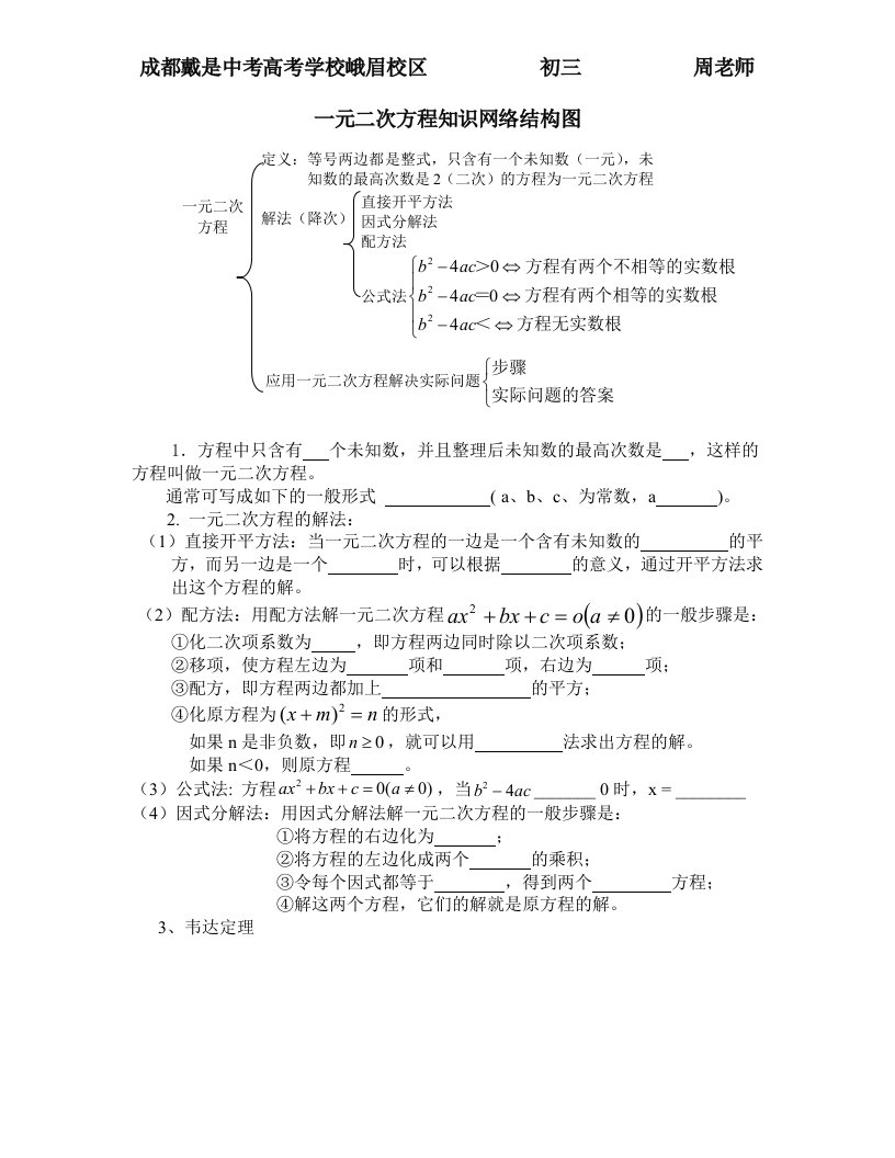 韦达定理常见经典题型资料