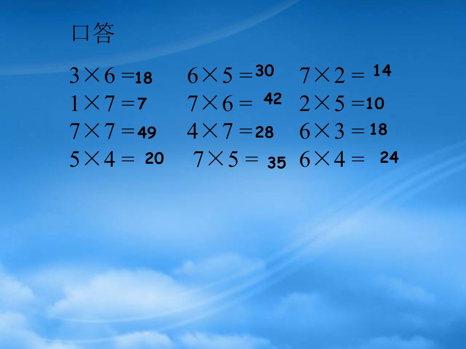 二级数学上册《8的乘法口诀》课件2