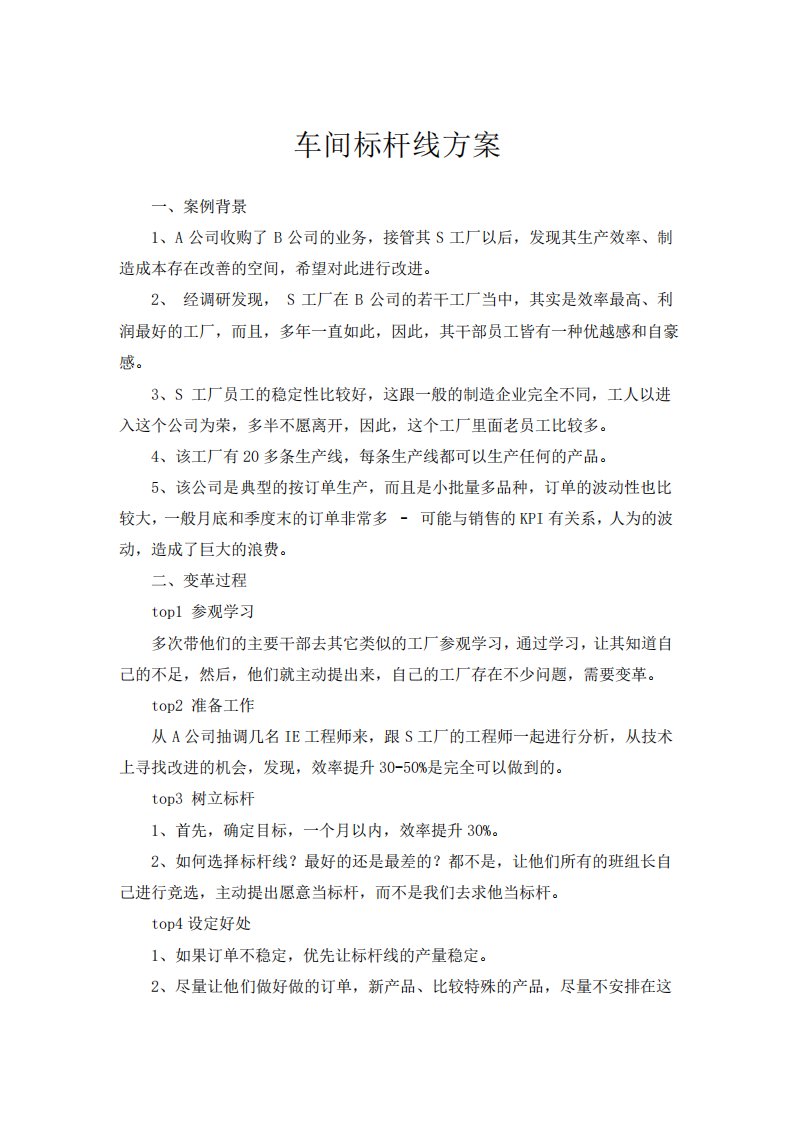 车间标杆线方案