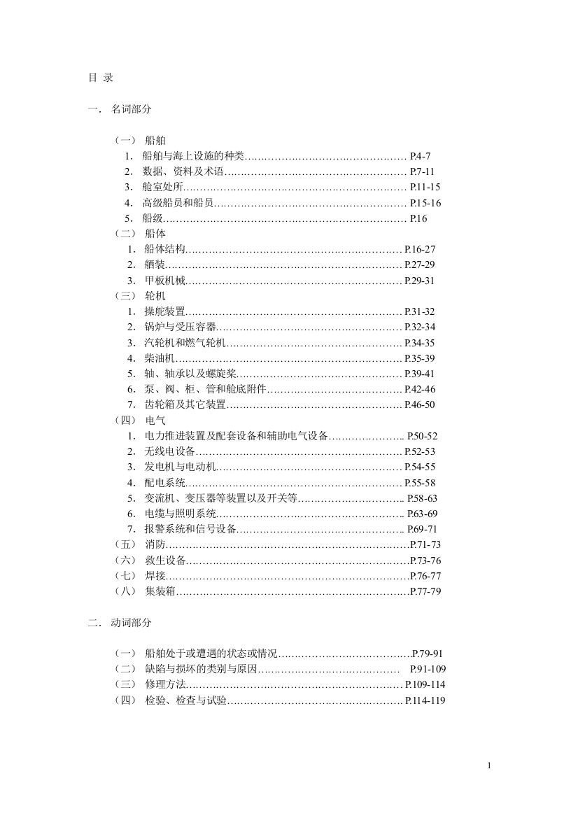 船检范例中英文对照