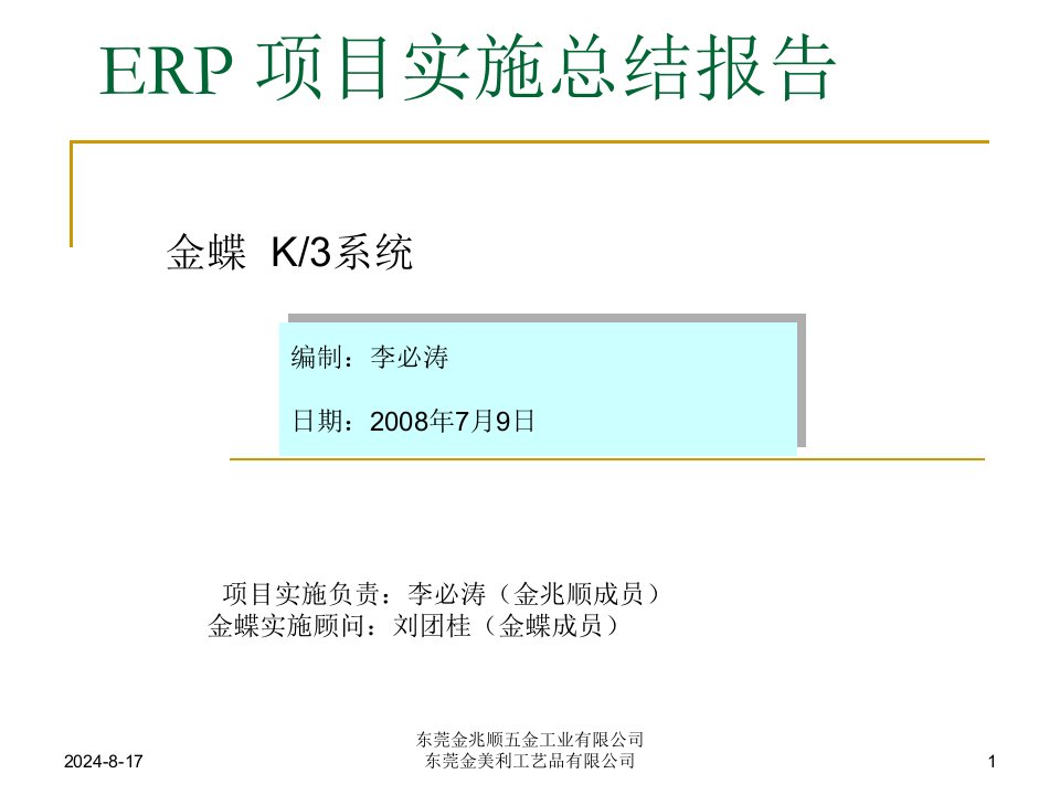 ERP_项目实施总结报告