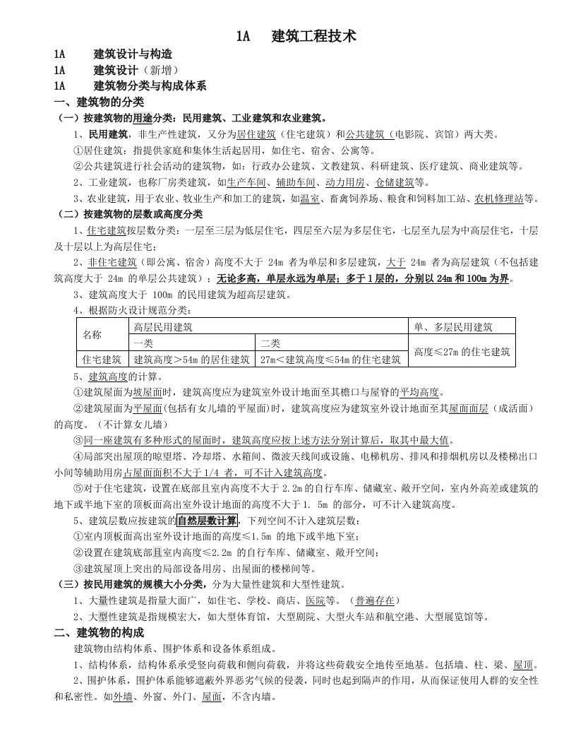 一级建造师建筑工程管理与实务讲义(最新版)