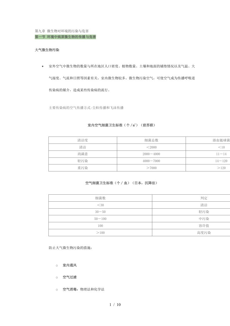 环境微生物学讲稿-第九章微生物对环境的污染与危害