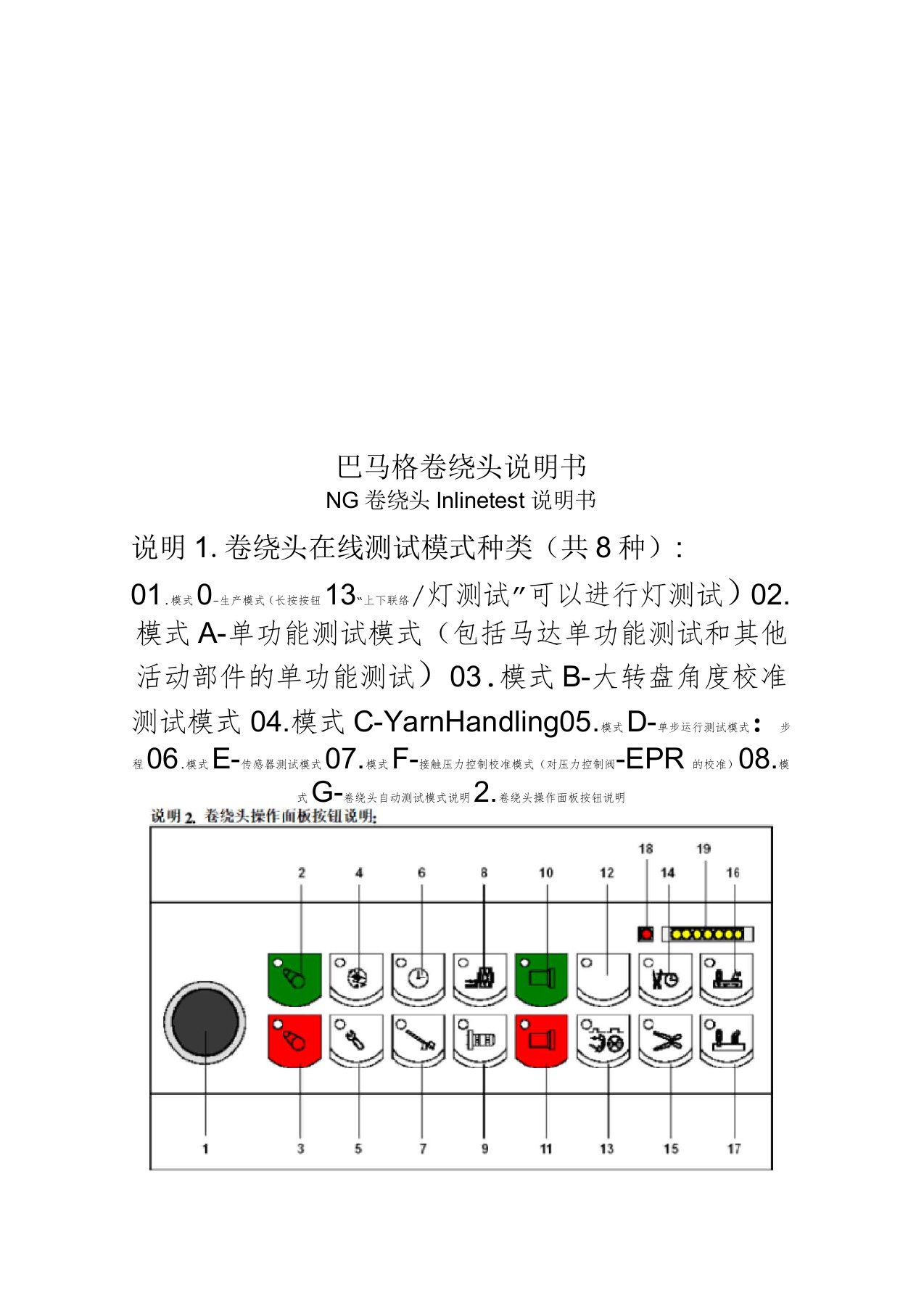 巴马格卷绕头说明书