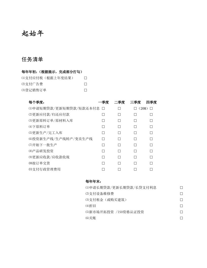 企业管理手册-二年沙盘模拟企业经营演练学生手册