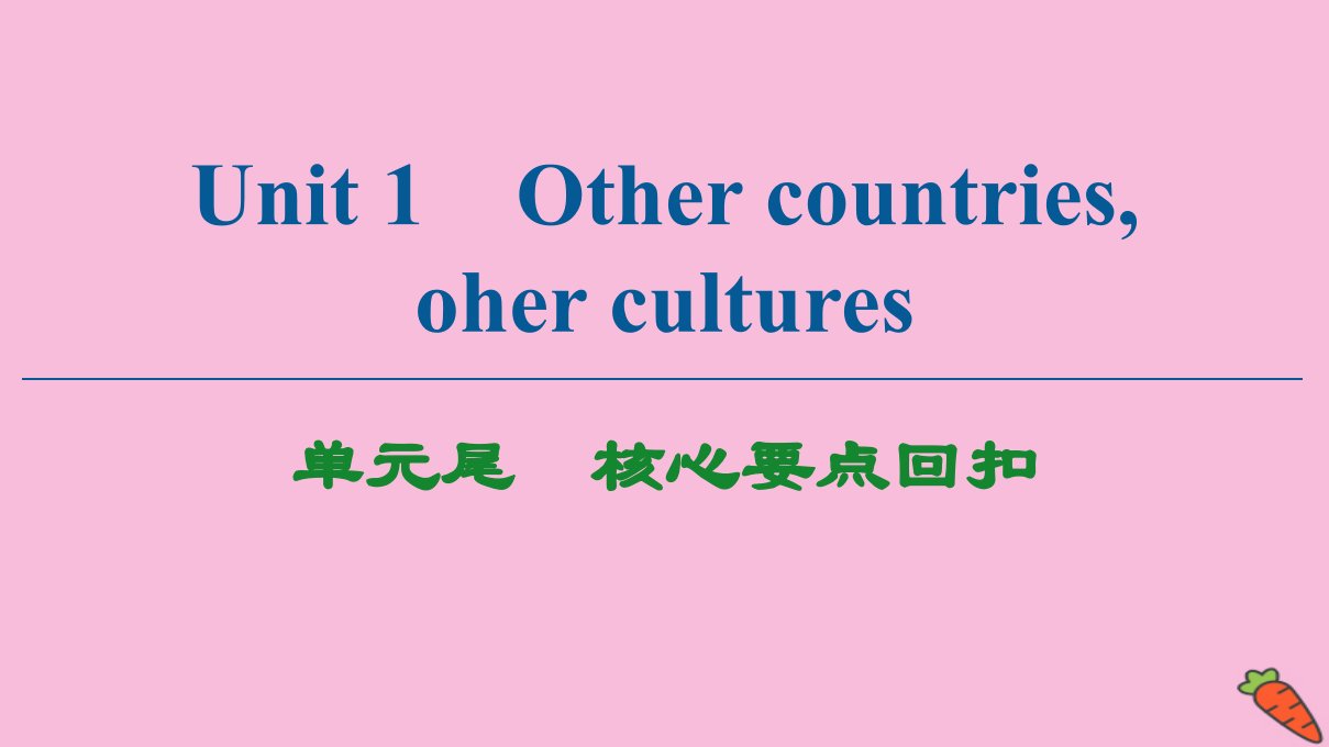 高中英语Unit1Othercountriesothercultures单元尾核心要点回扣课件牛津译林版选修9