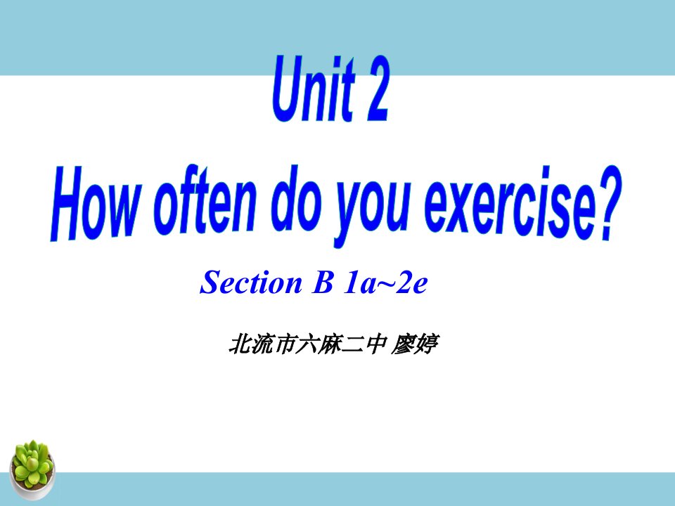 Unit　2　How　often　do　you　exercise-Unit