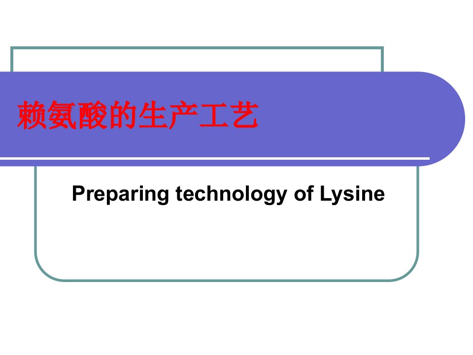 第十讲赖氨酸的生产工艺要点