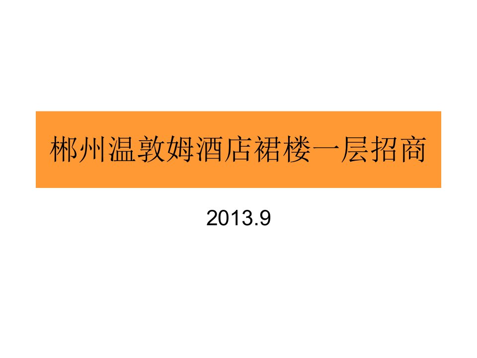 2024湖南郴州温敦姆酒店裙楼一层招商手册