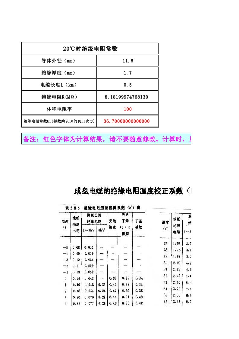 PVC绝缘电阻计算（精选）