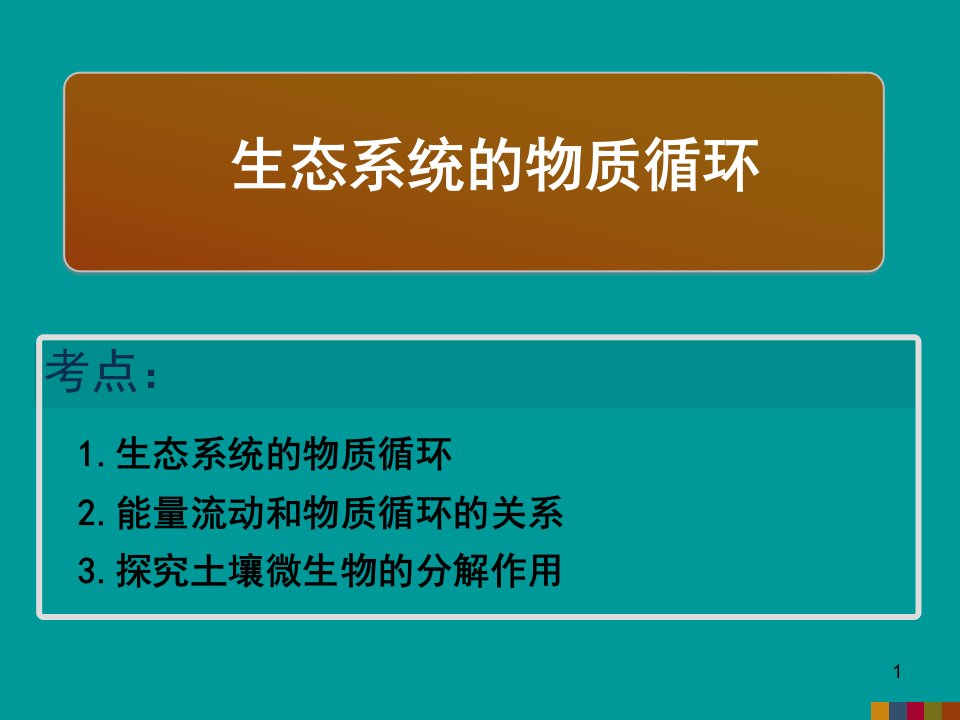 高考生物二轮复习ppt课件《生态系统的物质循环》