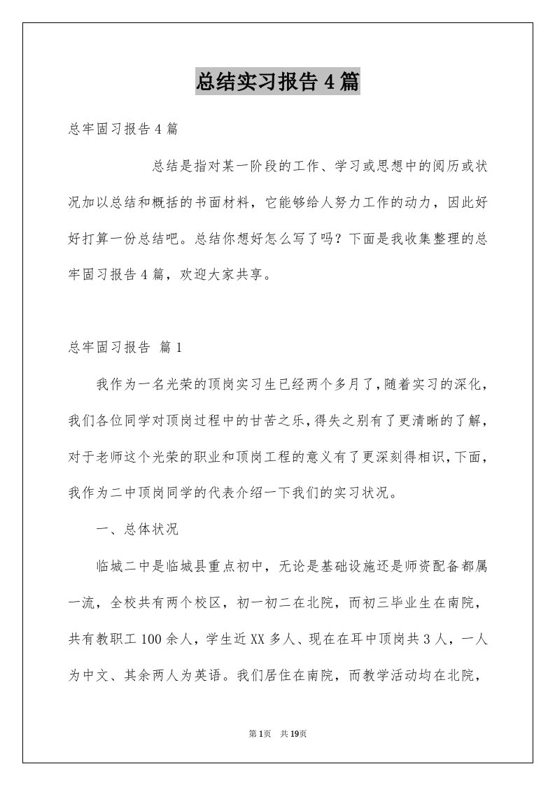 总结实习报告4篇例文7