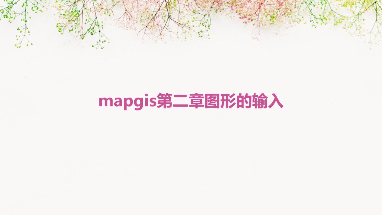 mapgis第二章-图形的输入