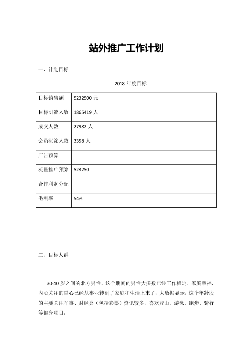 站外推广工作计划