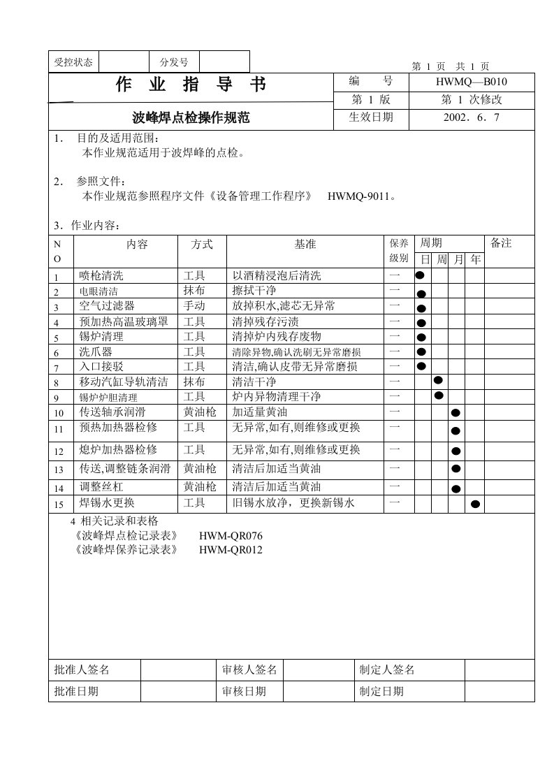 汉王制造有限公司各项作业规范--刘胜友波峰焊点检规范-生产运作