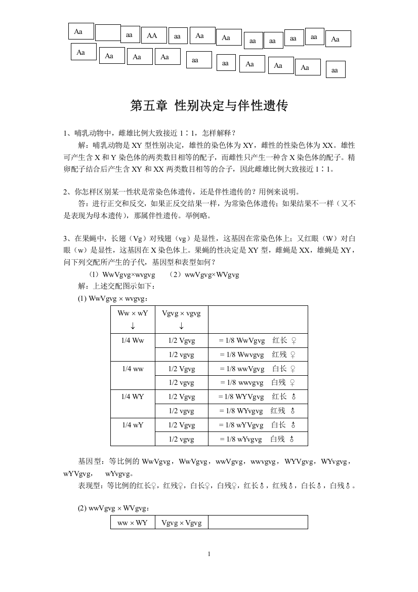 (完整版)遗传学课后答案