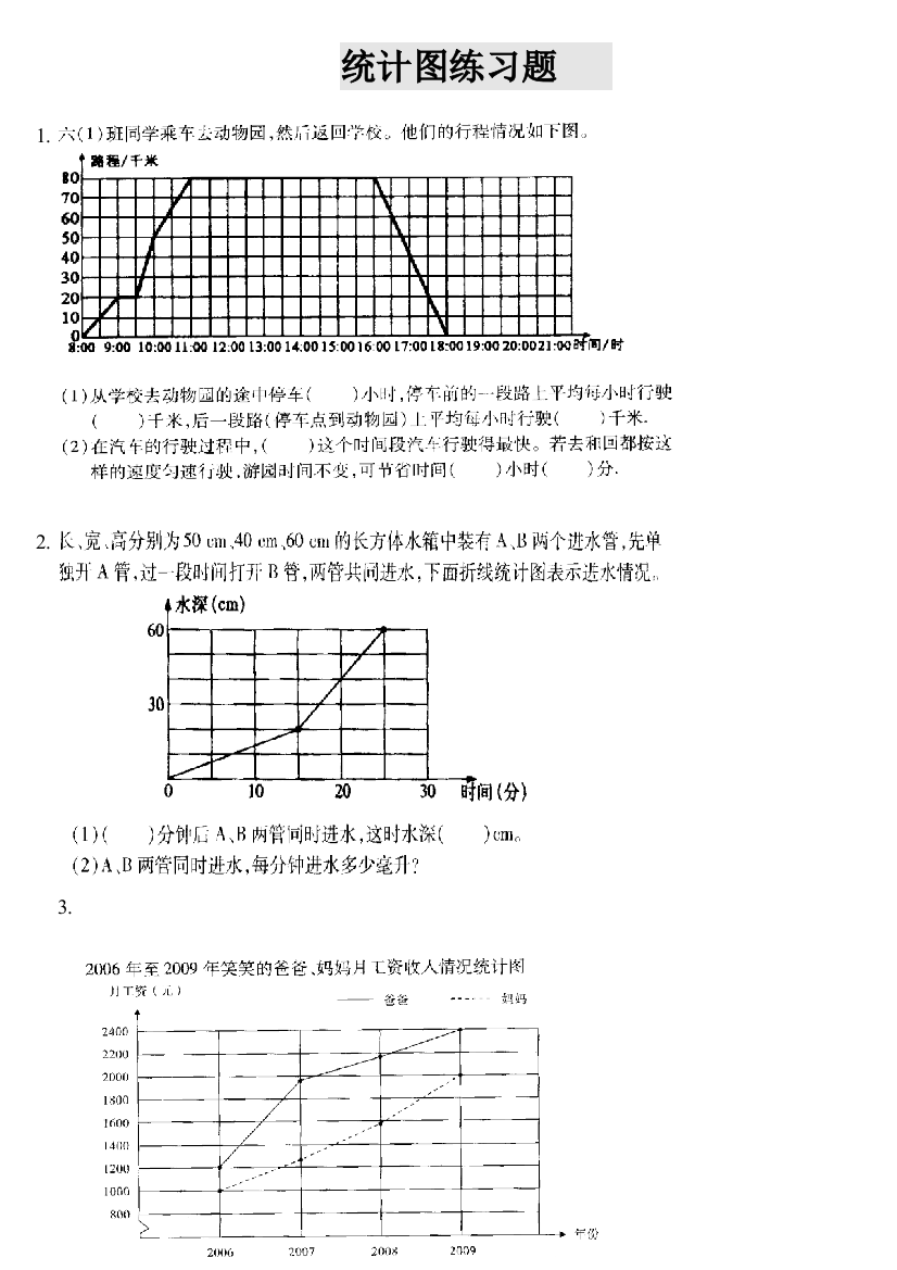 (完整版)六年级统计图练习题