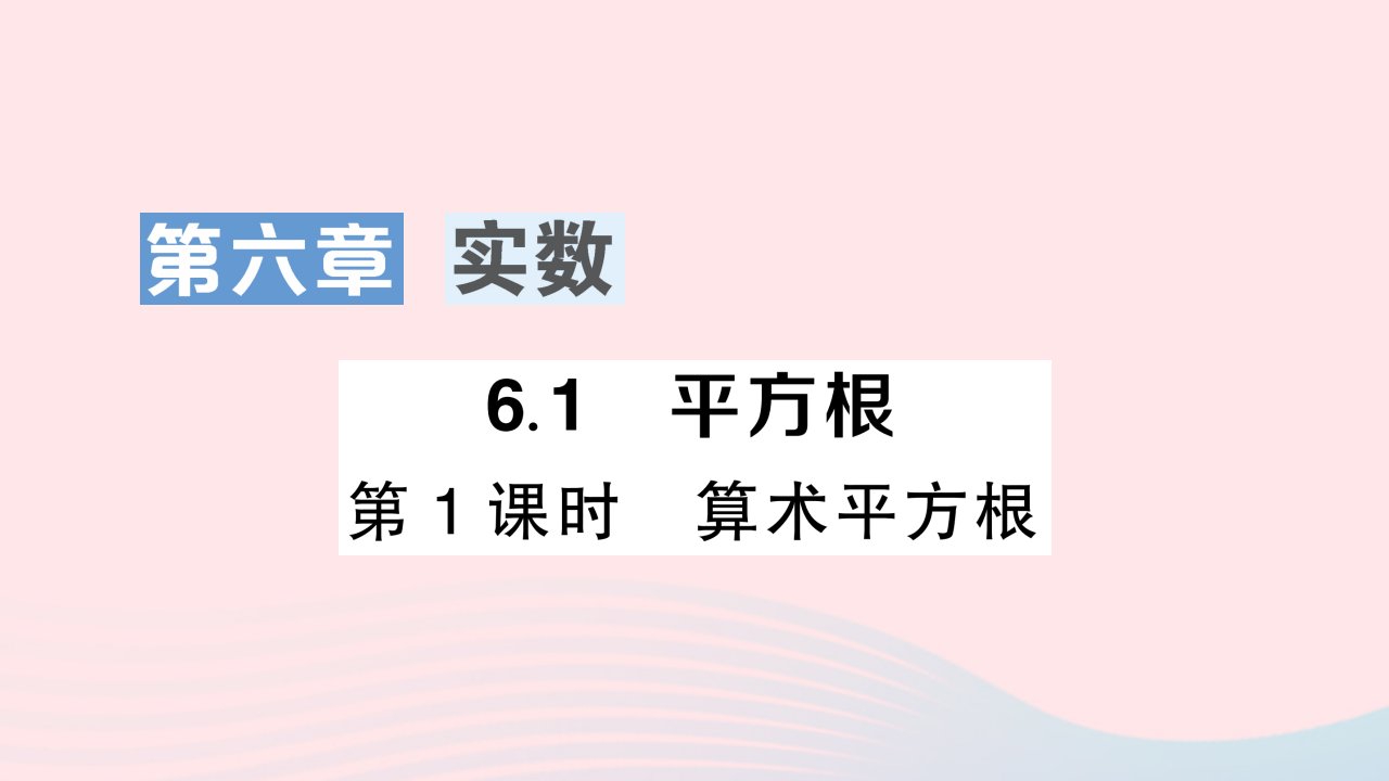 2023七年级数学下册第六章实数6.1平方根第1课时算术平方根作业课件新版新人教版