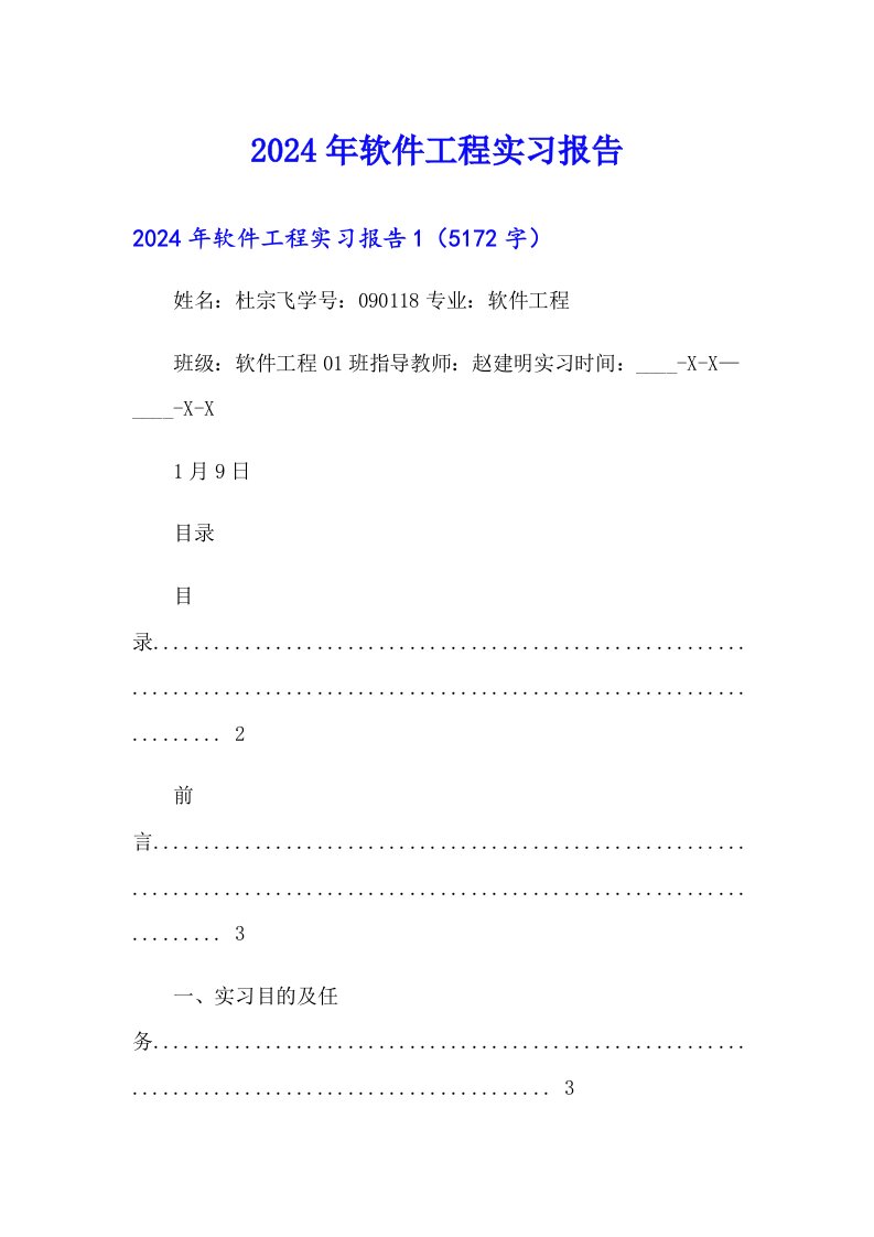 2024年软件工程实习报告