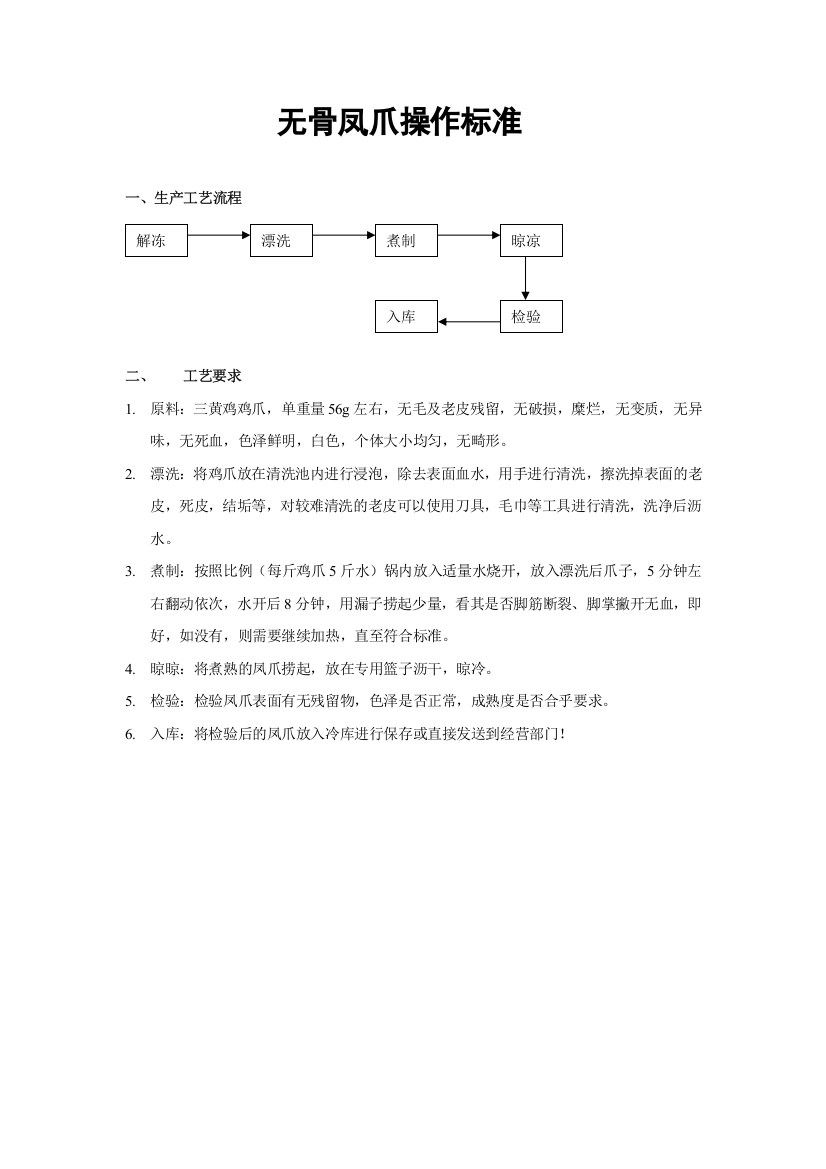 无骨凤爪操作标准